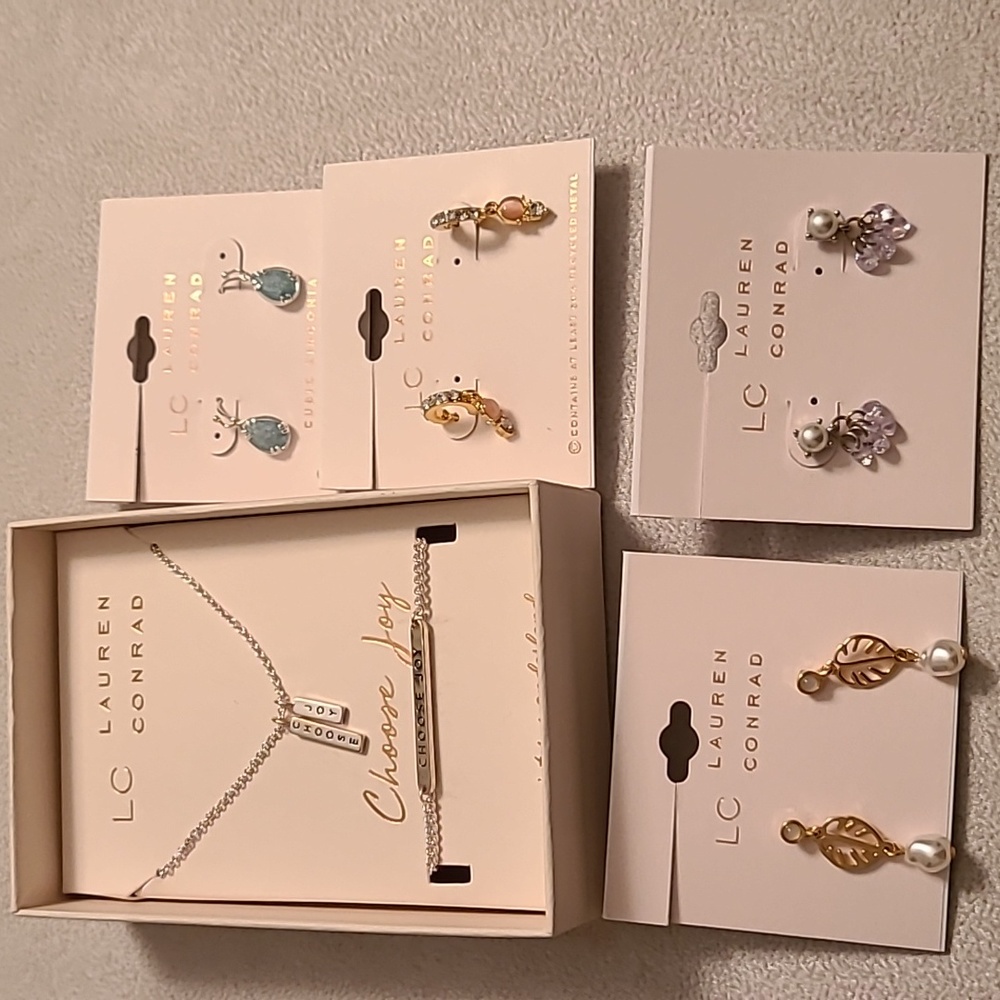 LC LAUREN CONRAD WOMEN'S FASHION JEWELRY BUNDLE 5 ITEMS